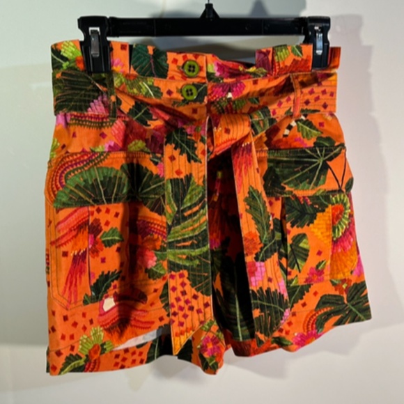 Farm Rio Blooming Garden Orange Shorts Size S - NWT - Picture 3 of 16